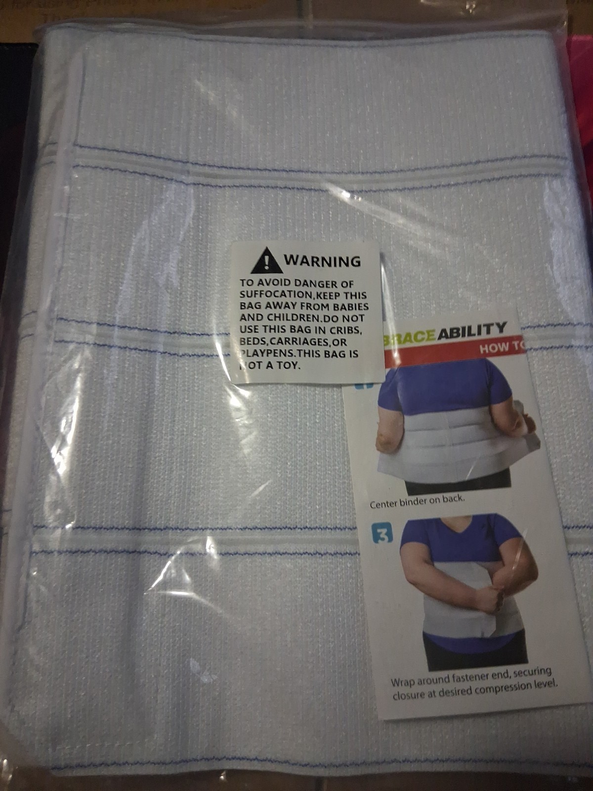 Plus Size Abdominal Binder 12in 4 Panel Brace Waist Size XL New Sealed