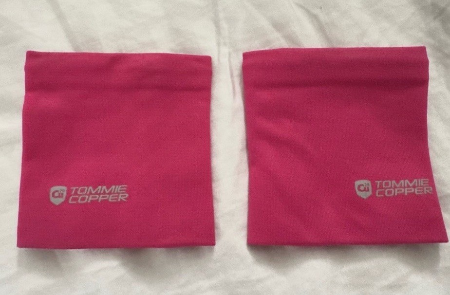 Tommie Copper Compression Wrist Sleeves Pink Size L Support Brace Pair Stretch