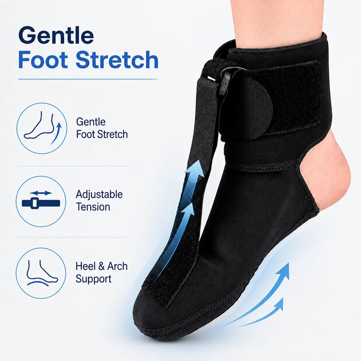 Compression Plantar Fasciitis Night Splint Sock. PF Support Dorsal Drop Foot