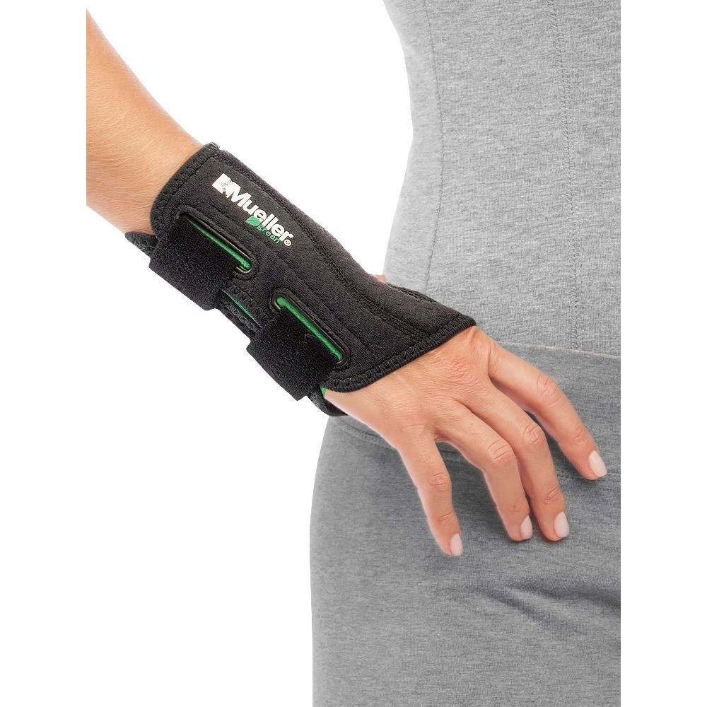 Green Fitted Wrist Brace Right Hand Unisex One Size Fits Most Black