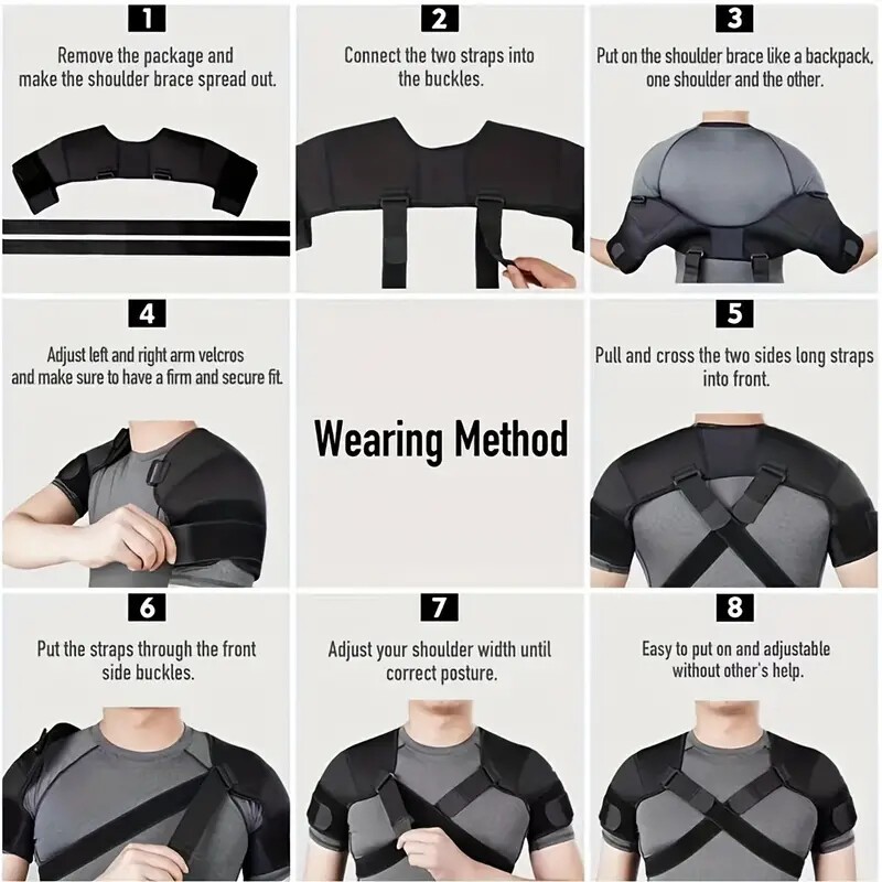 Adjustable Double Shoulder Support Back Posture Corrector Wrap for Pain Relief