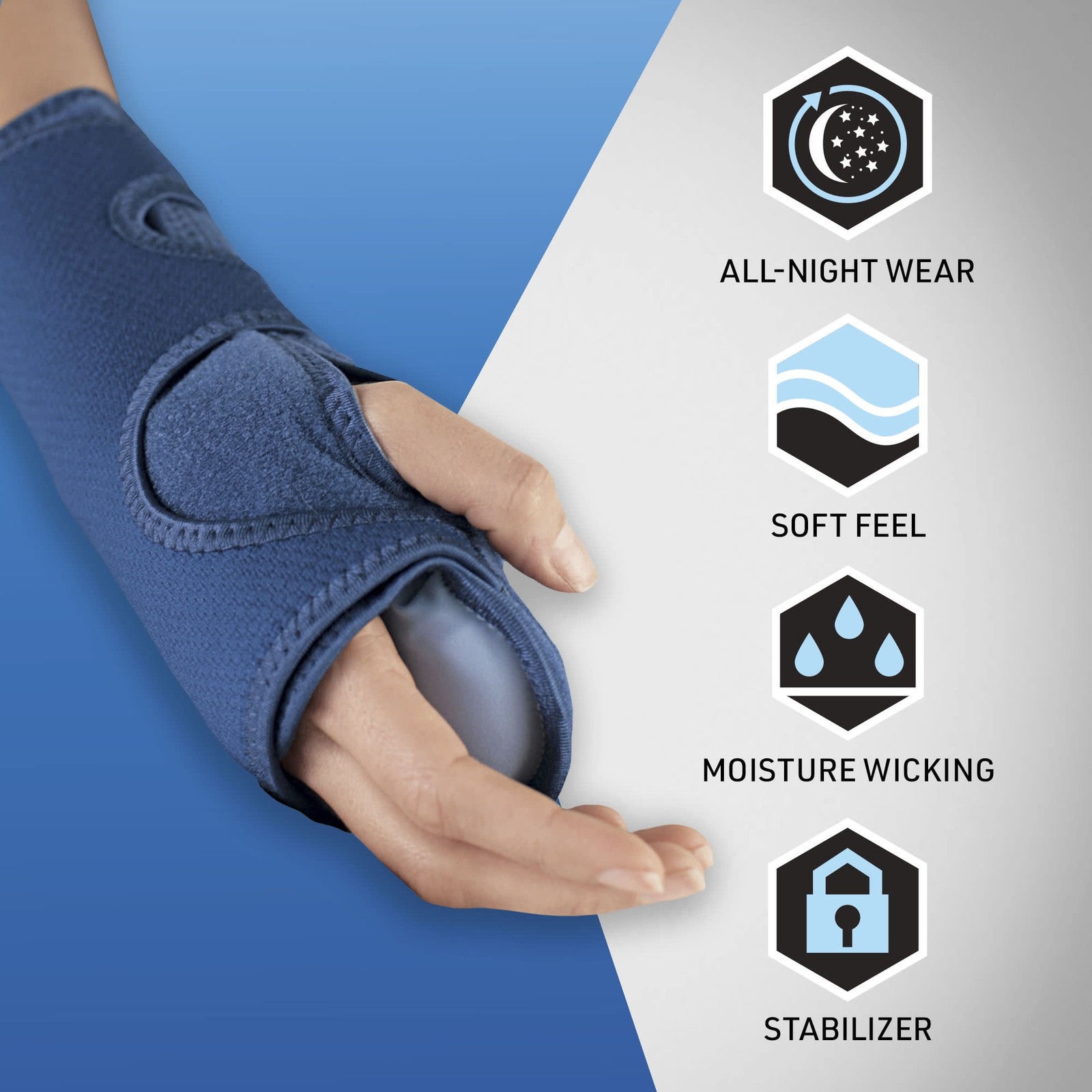 ACE Brace Night Wrist Sleep Support Adjustable One Size 1 Support