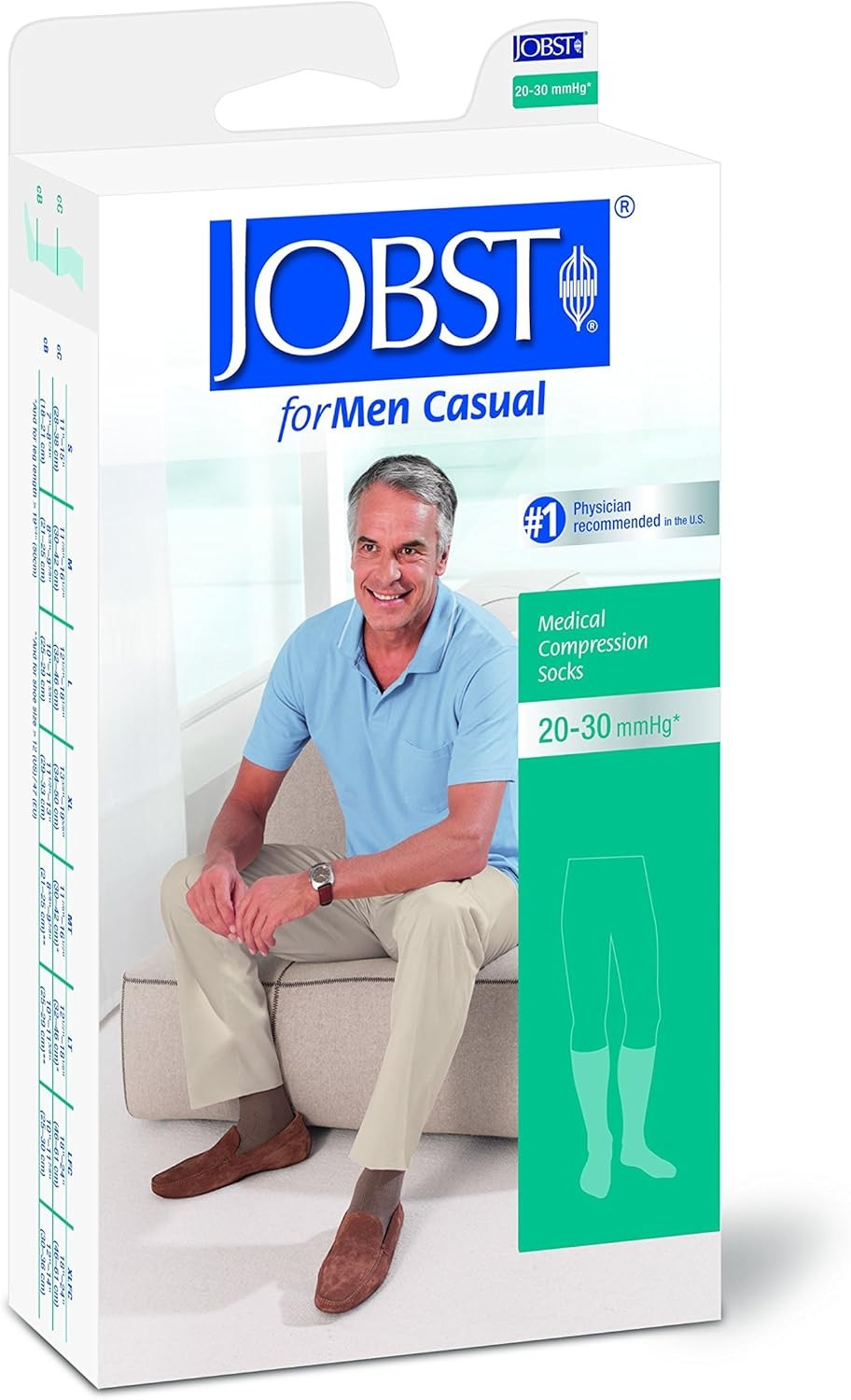 Jobst forMen Casual Knee High CT 20-30 mmHg Khaki Small