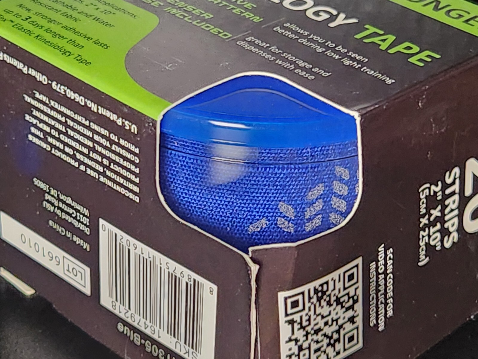2 PACK – P-TEX ELASTIC KINESIOLOGY TAPE 20-2″ X 10″ STRIPS/ Color BLUE
