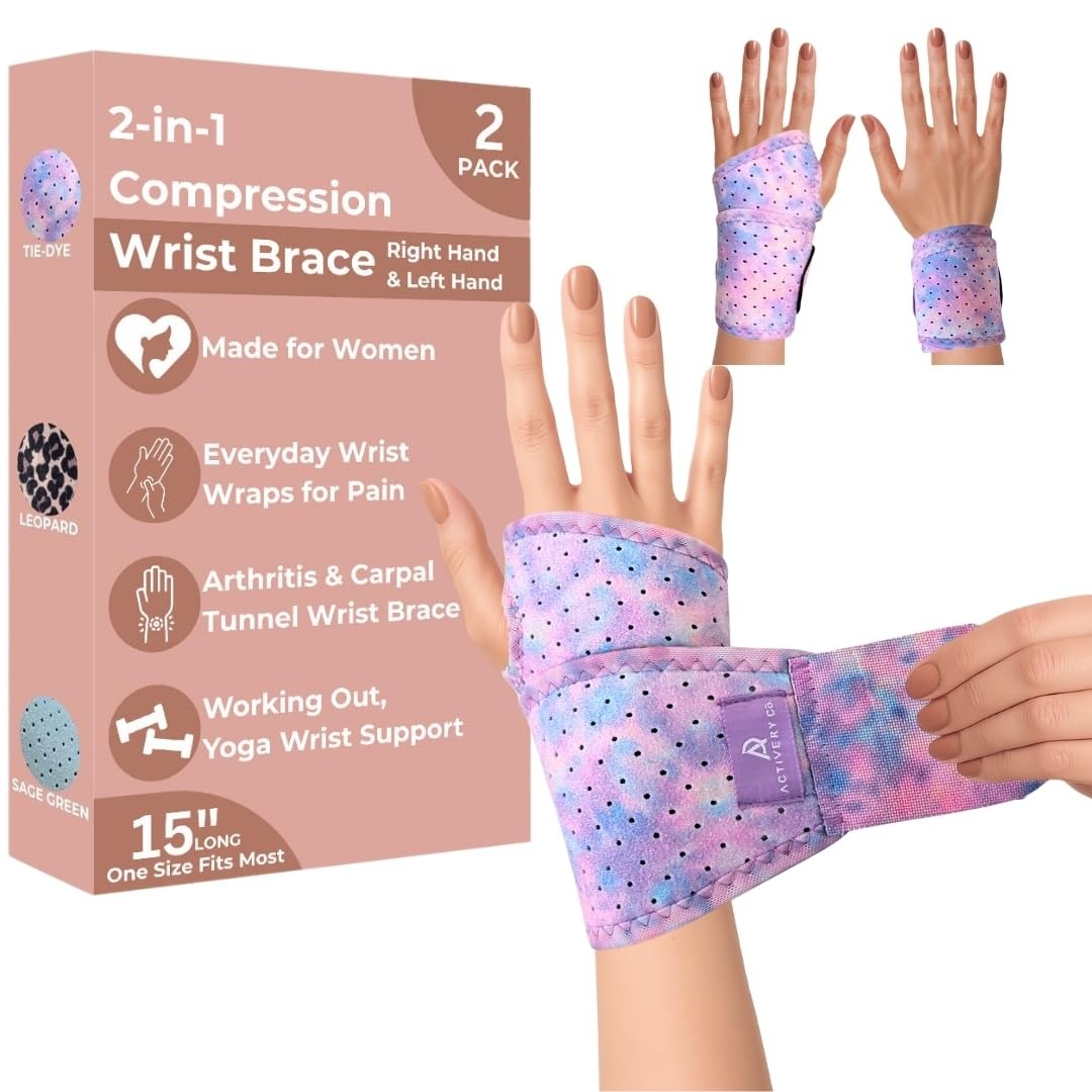2-pack Carpal Tunnel Wrist Brace for Women Wrist Wraps Wrist Support for Keyb…