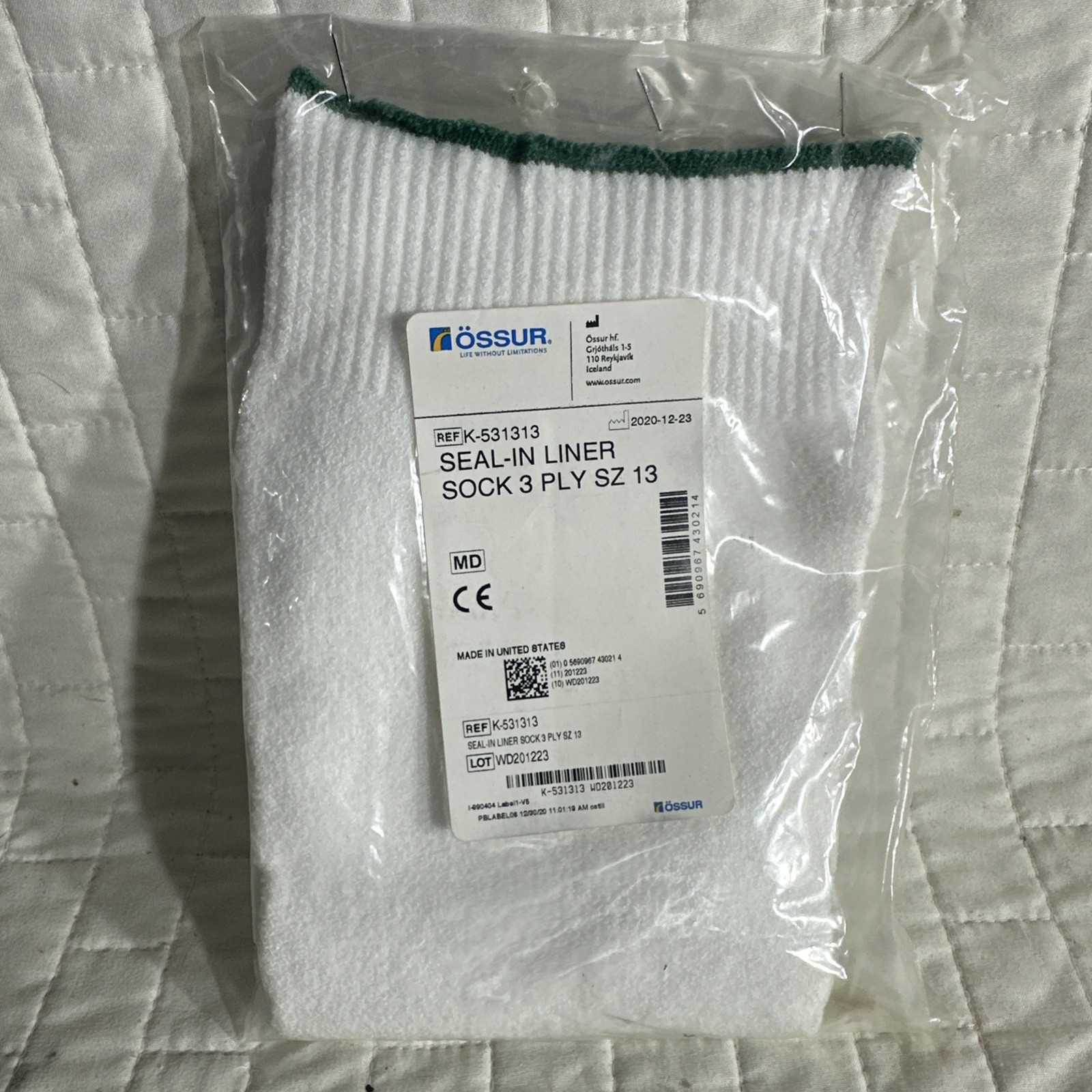 Ossur Seal-In Liner Sock, Ply 3, Size 13