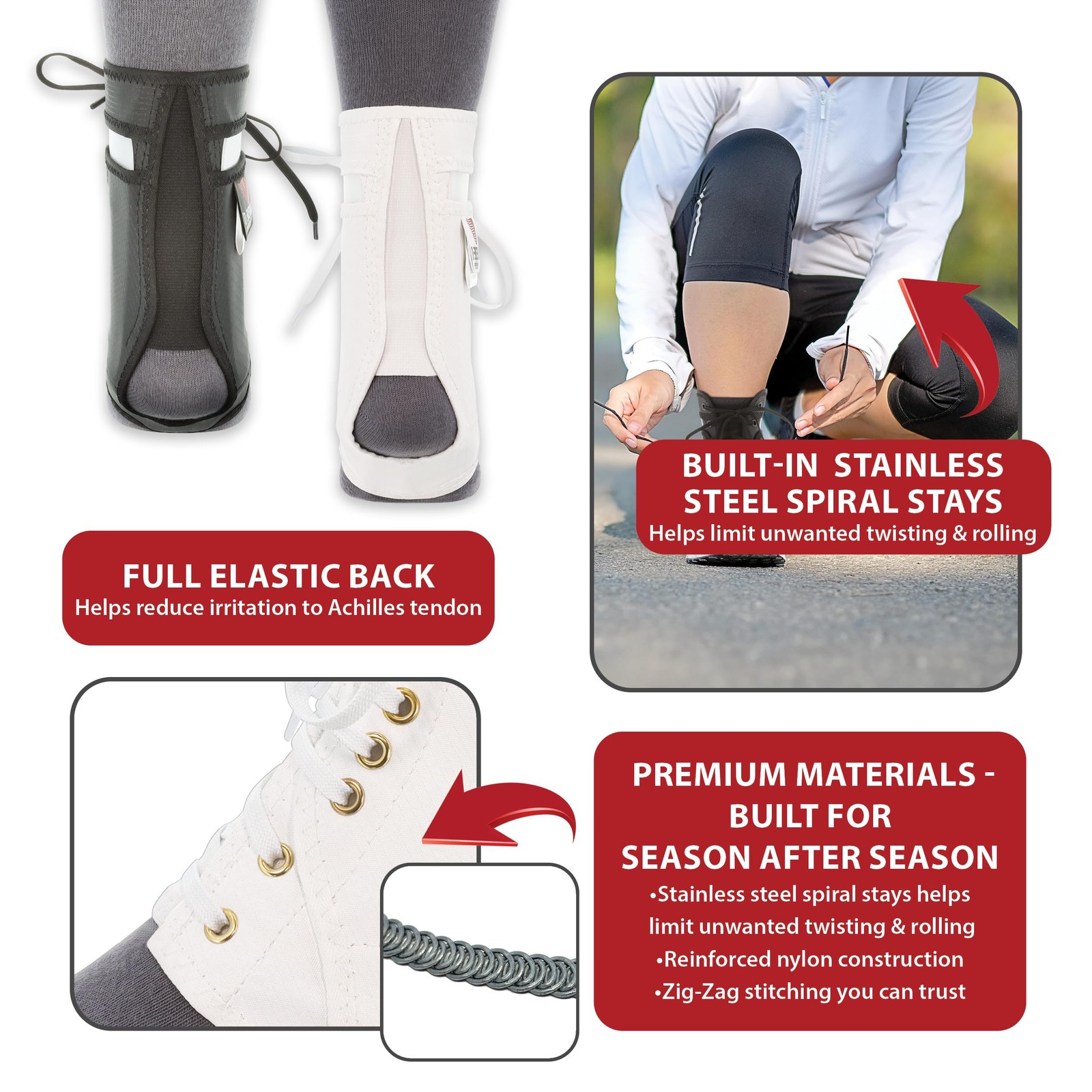 Swede-O Ankle Lok Brace, Black – Medium Medium,