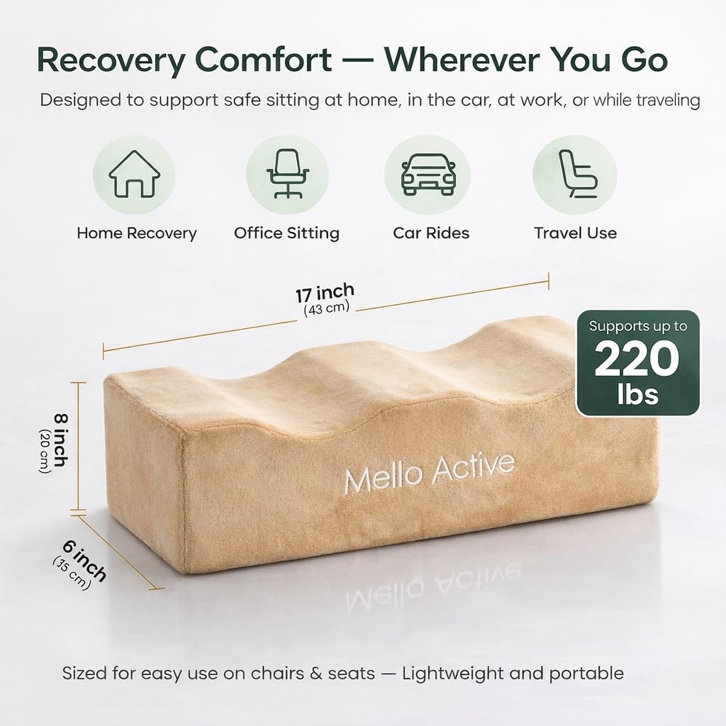 Mello Active BBL Pillow After Surgery – Doctor-Recommended, Firm & Lightweight
