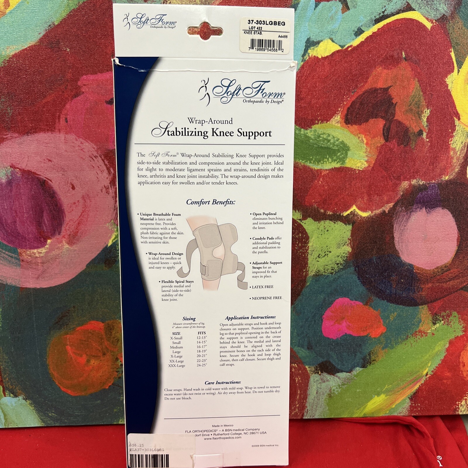 FLA Soft Form Wrap-Around Stabilizing Knee Support Beige Large New In Box