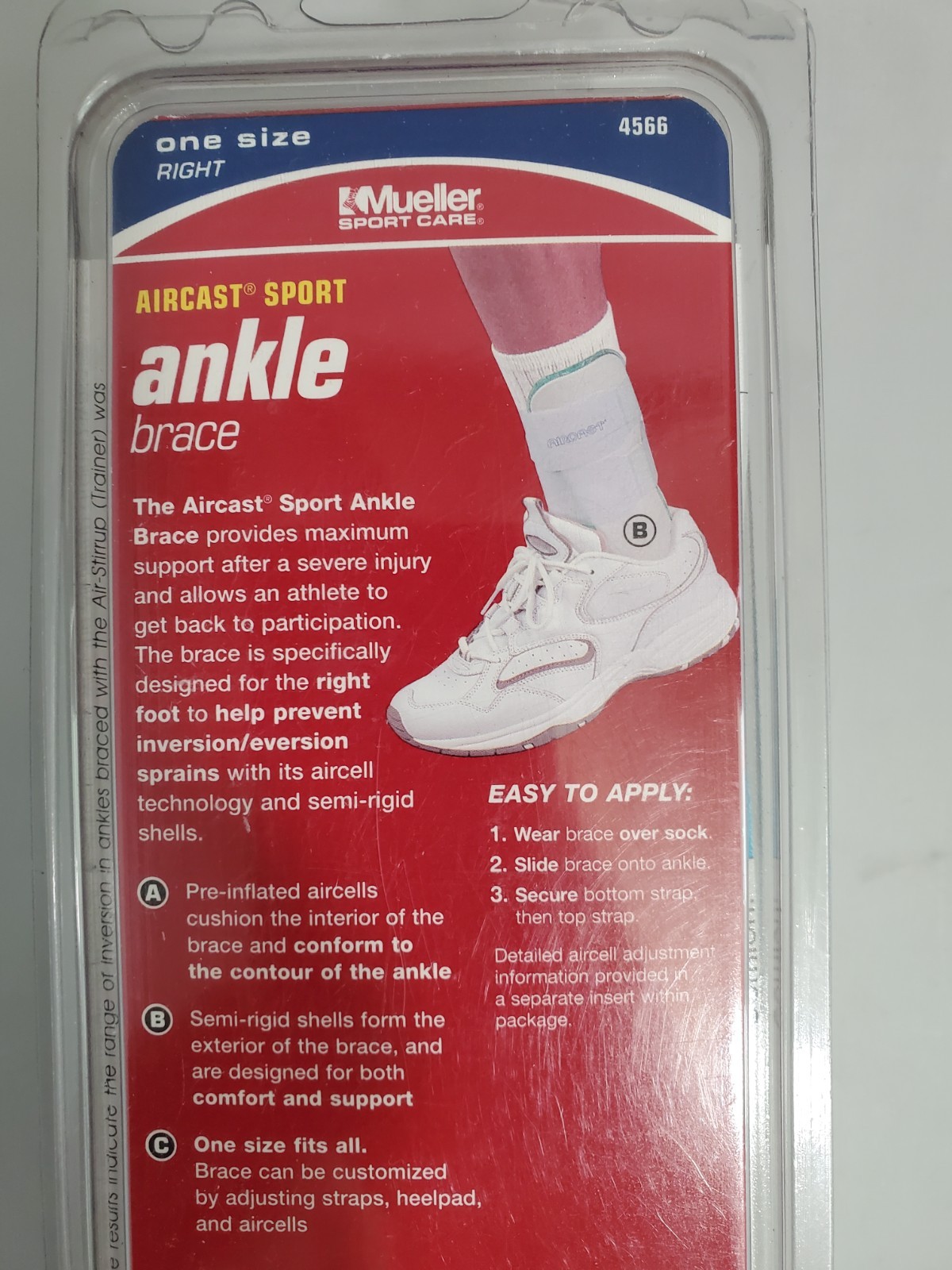 Mueller Aircast Sport Ankle Brace – White – Right