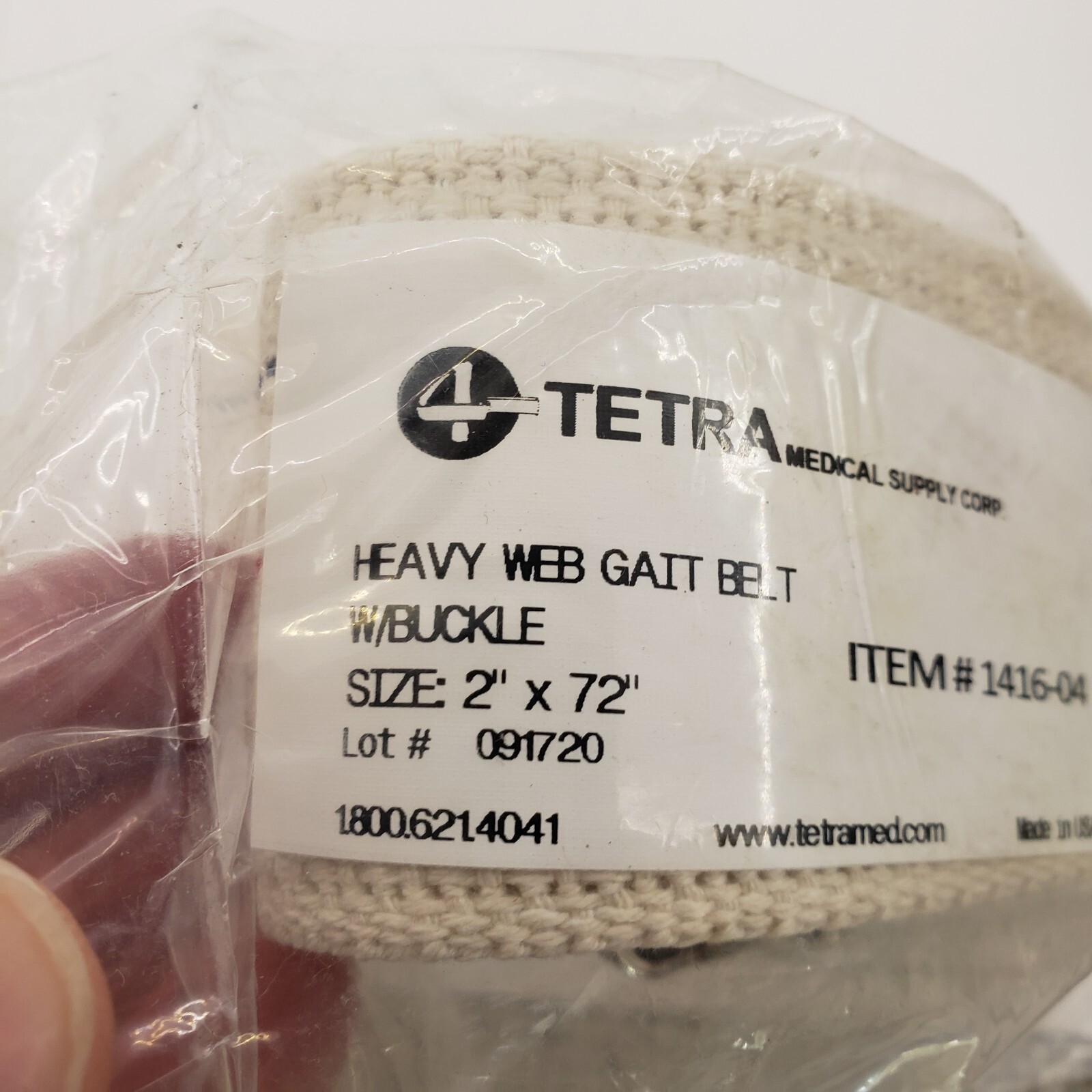 TETRA MEDICAL SUPPLY, HEAVY WEB GAIT BELTW/BUCKLESIZE: 2″ x 72″, 1416-04