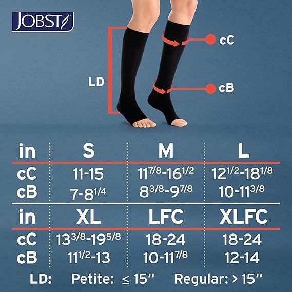 JOBST UltraSheer Open Toe Knee High 15-20mmHg (Classic Black) X-Large