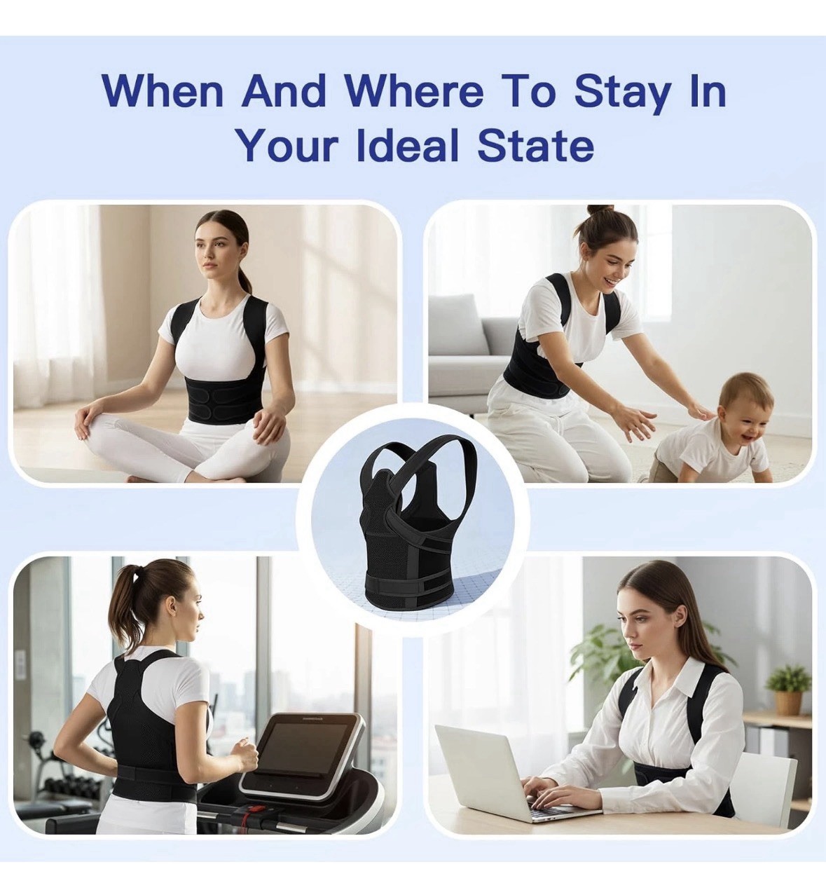 Posture Corrector Women & Men, Back Brace Straightener with Adjustable Support M