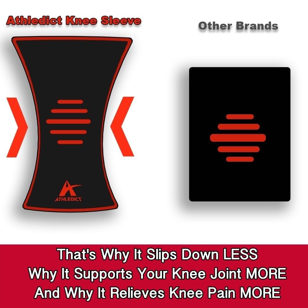 Knee Brace Compression Sleeve with Strap for Best Support & Pain Relief for M…