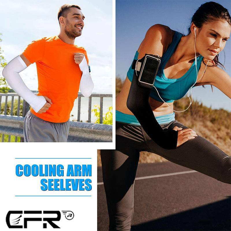1/2 Pairs Arm Sleeve Sports Elbow Brace Support Wrap Compression UV Protection