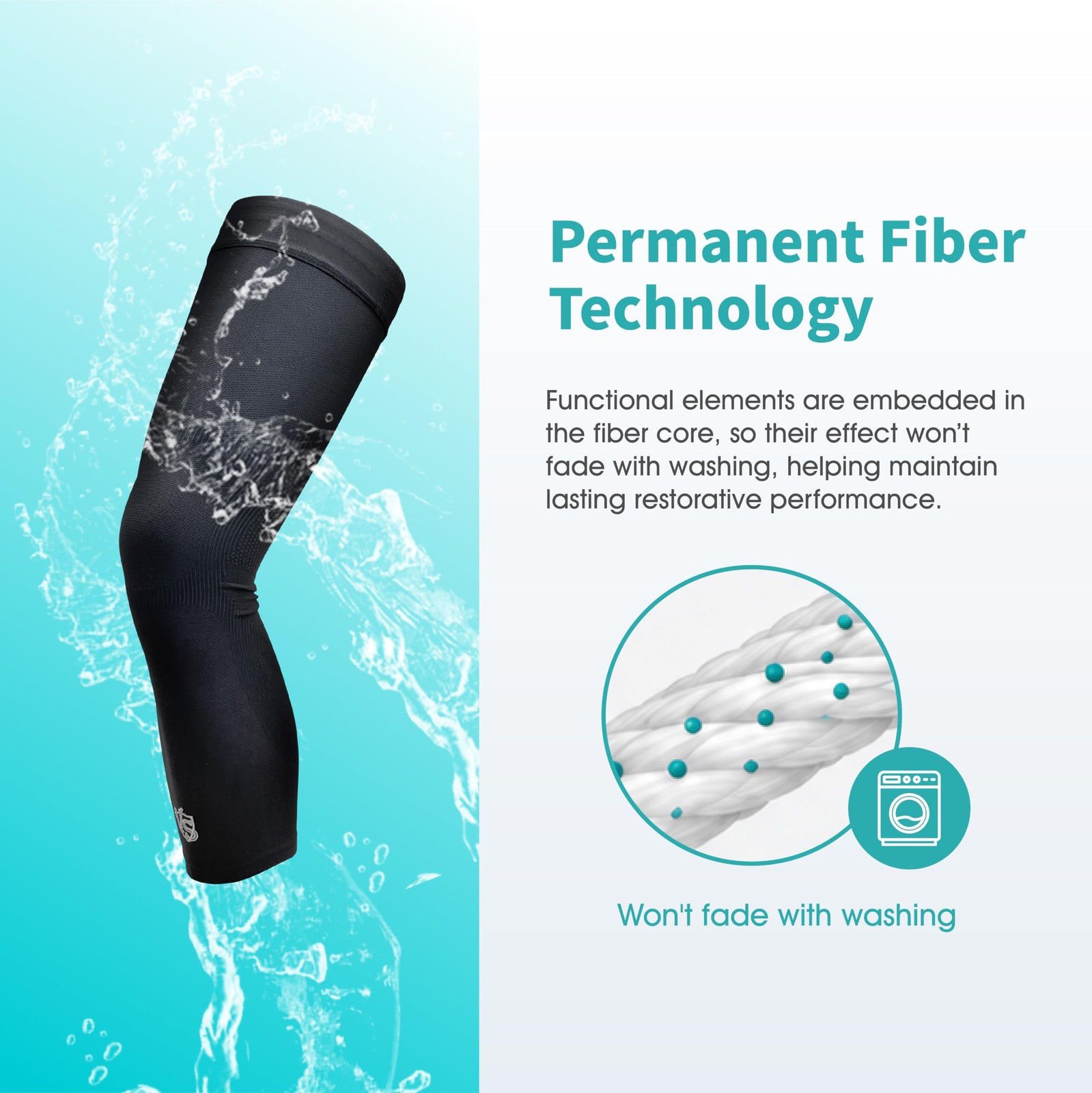 Vital Salveo -Germanium Recovery Compression Sports Full Leg Sleeve Length Th…