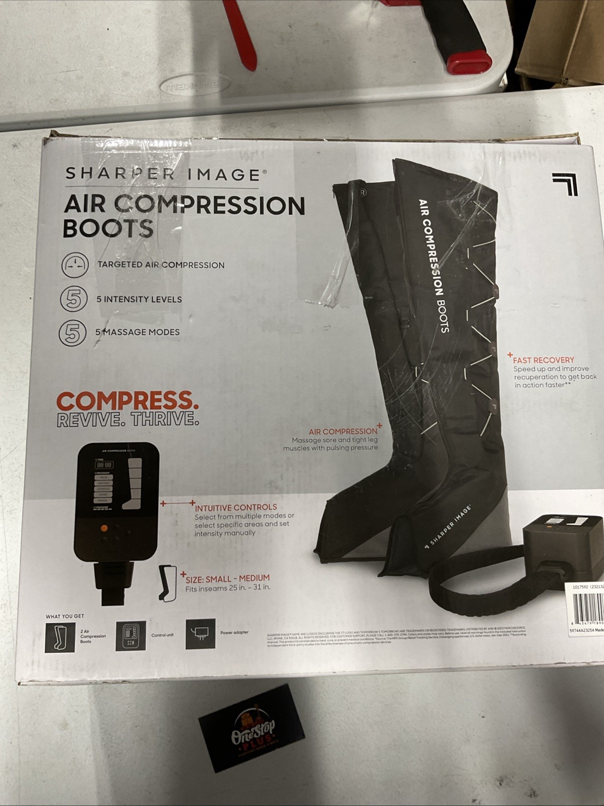 SHARPER IMAGE AIR COMPRESSION Flex BOOTS Small/Medium blue