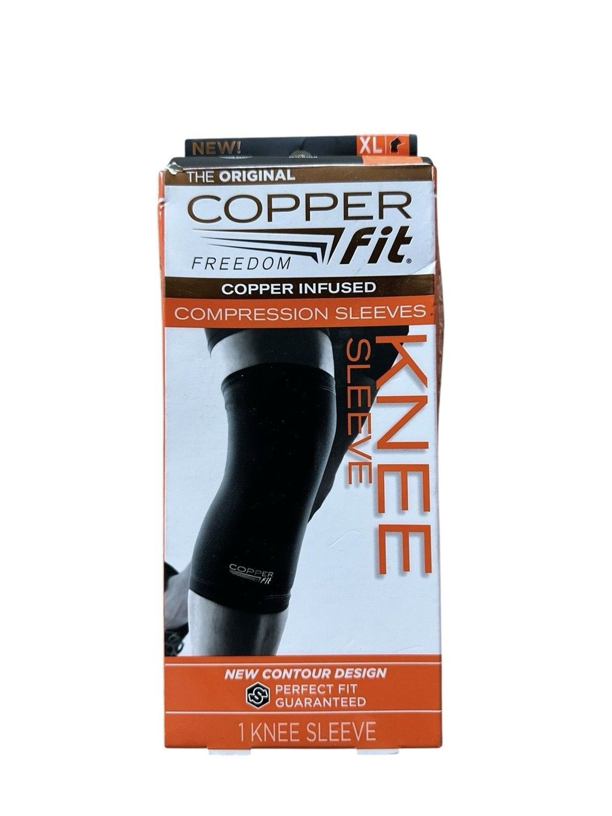 Copper Fit Freedom Copper Infused Compression Knee Sleeve Size XL Black