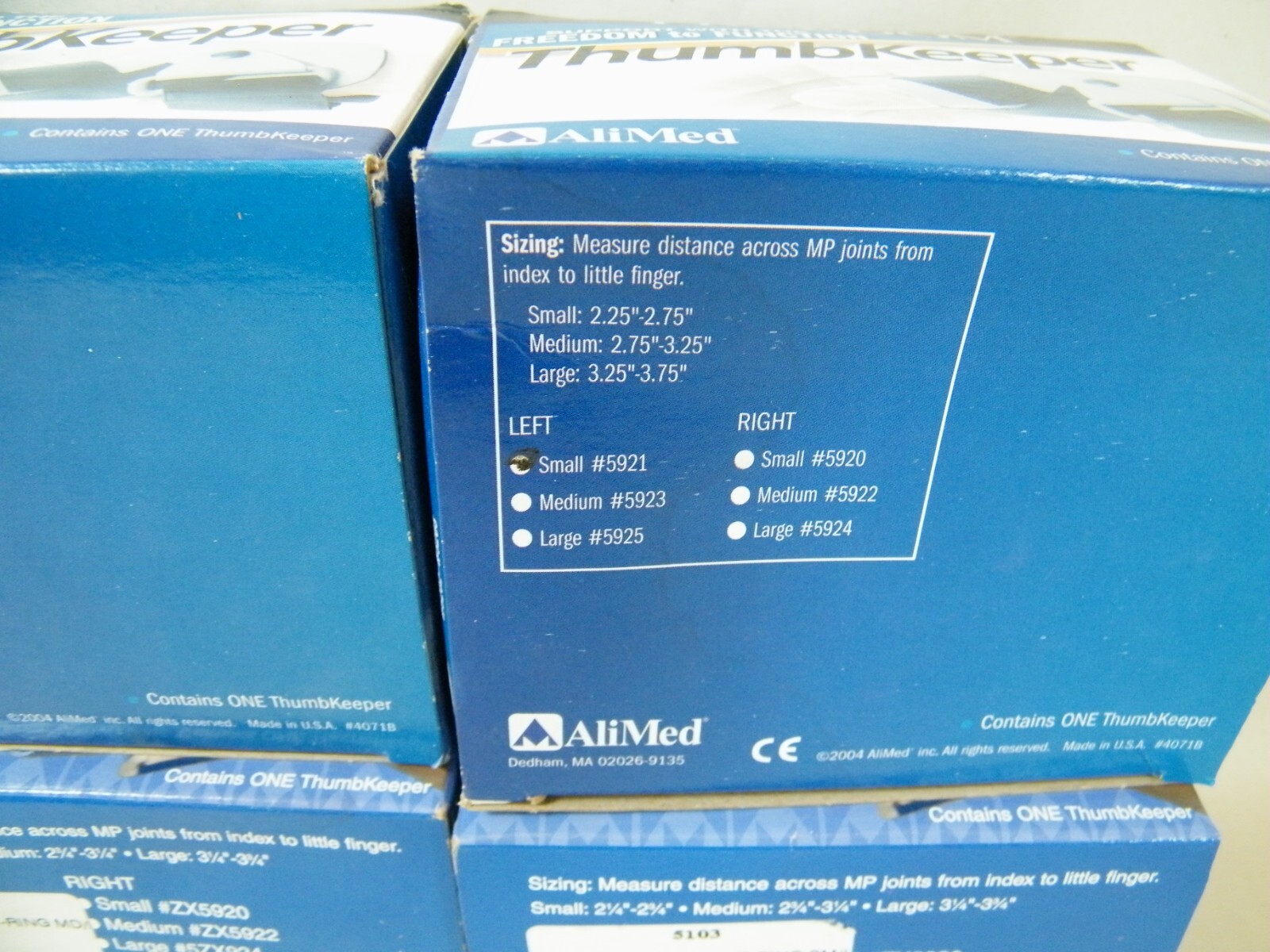 (6) AILMED FREEDOM THUMBKEEPER LEFT HAND, S, M, L