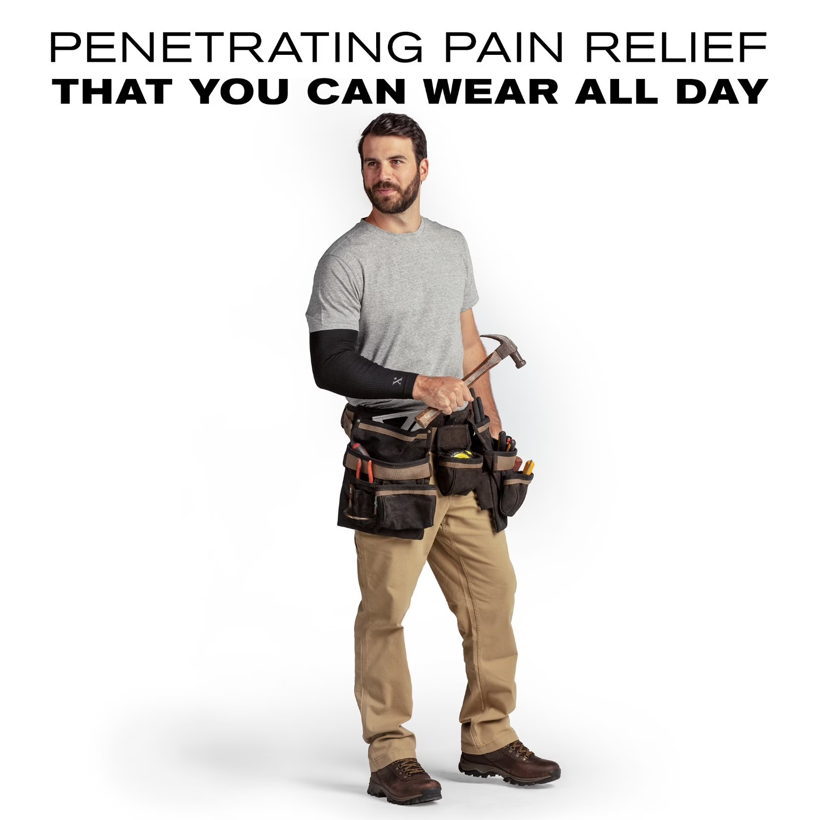 Pain Relieving Arm Compression Sleeve One Size Elbow Support Capsaicin Infused