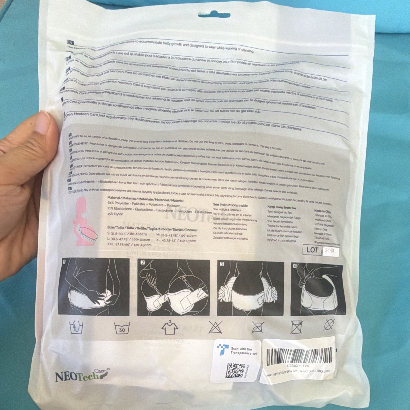NeoTech Care Abdominal Support Belt for Women Abdomen Size L Black NTC T007