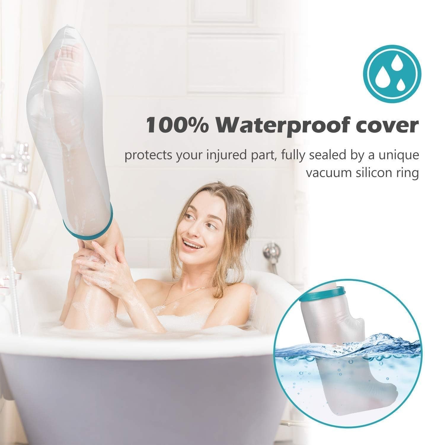 High-Quality Waterproof Cast Cover for Legs – Protects Wounds While Showering