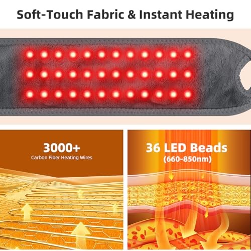 GRAY – DEMOCE CORDLESS HEATED WRIST BRACE WITH RED LIGHT THERAPY, WRIST MASSAGER