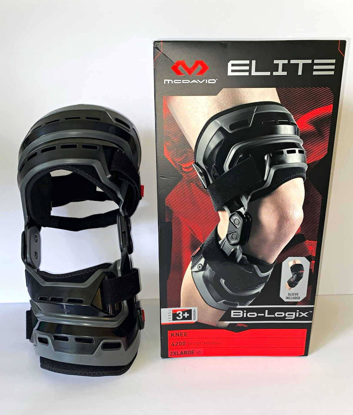 McDavid Elite 4200 Bio-Logix Knee Brace Left 2XL w/ Box Sleeve & Accessories