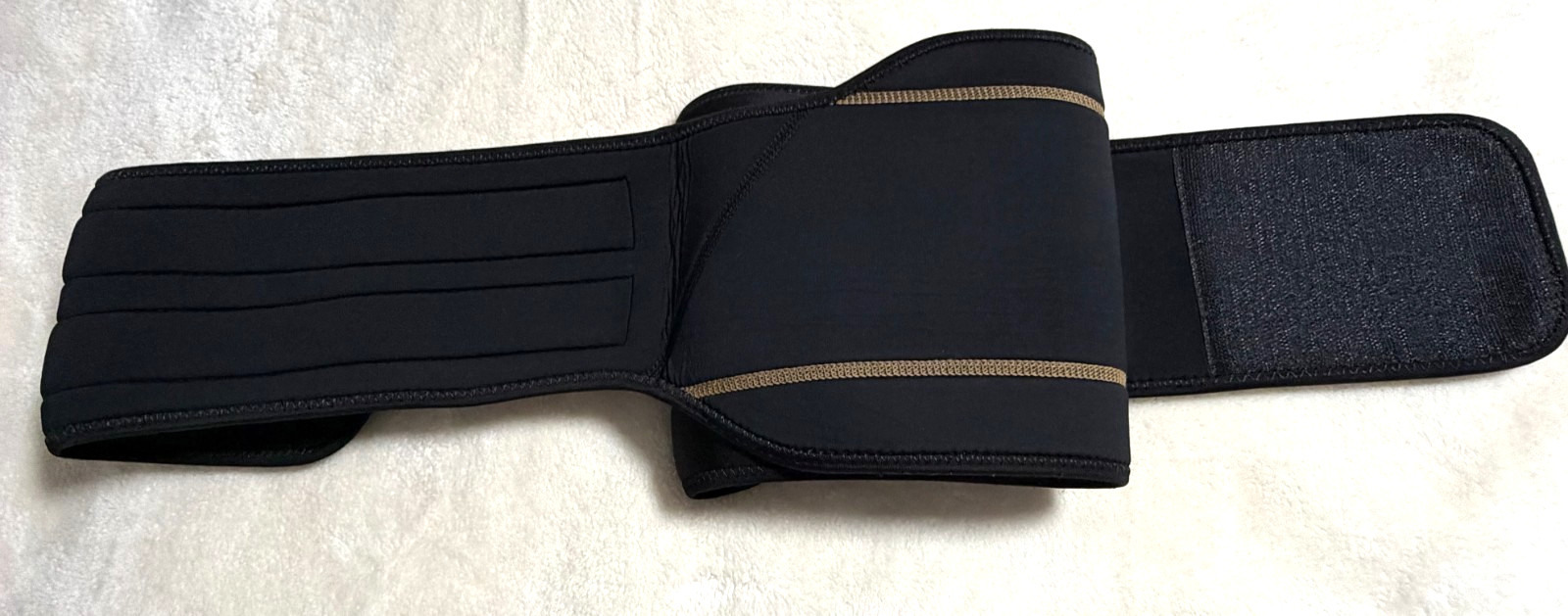 Copper Compression Gear Back Brace Lumbar Support Belt Black Size S/M Adjustable