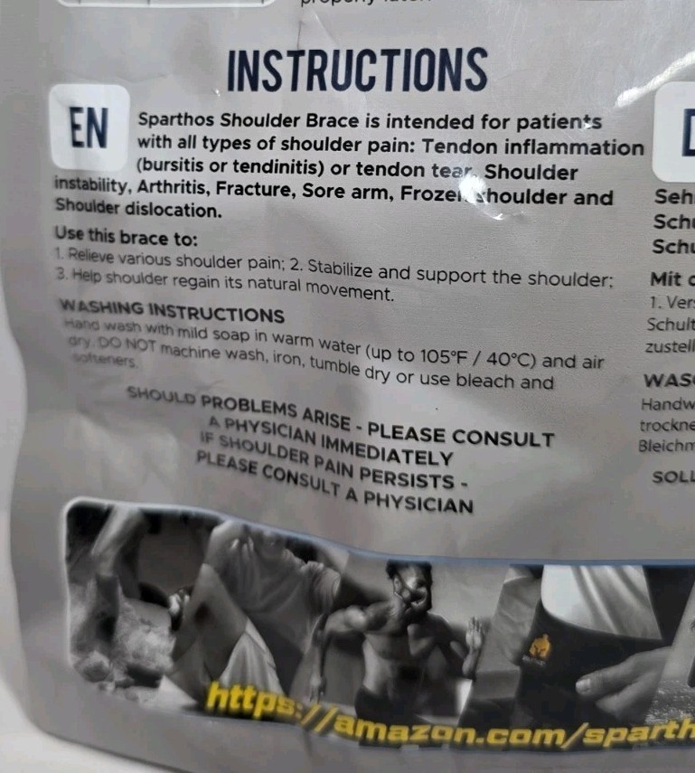 Sparthos Shoulder Brace Support & Compression Sleeve SSBSH005 New Sealed