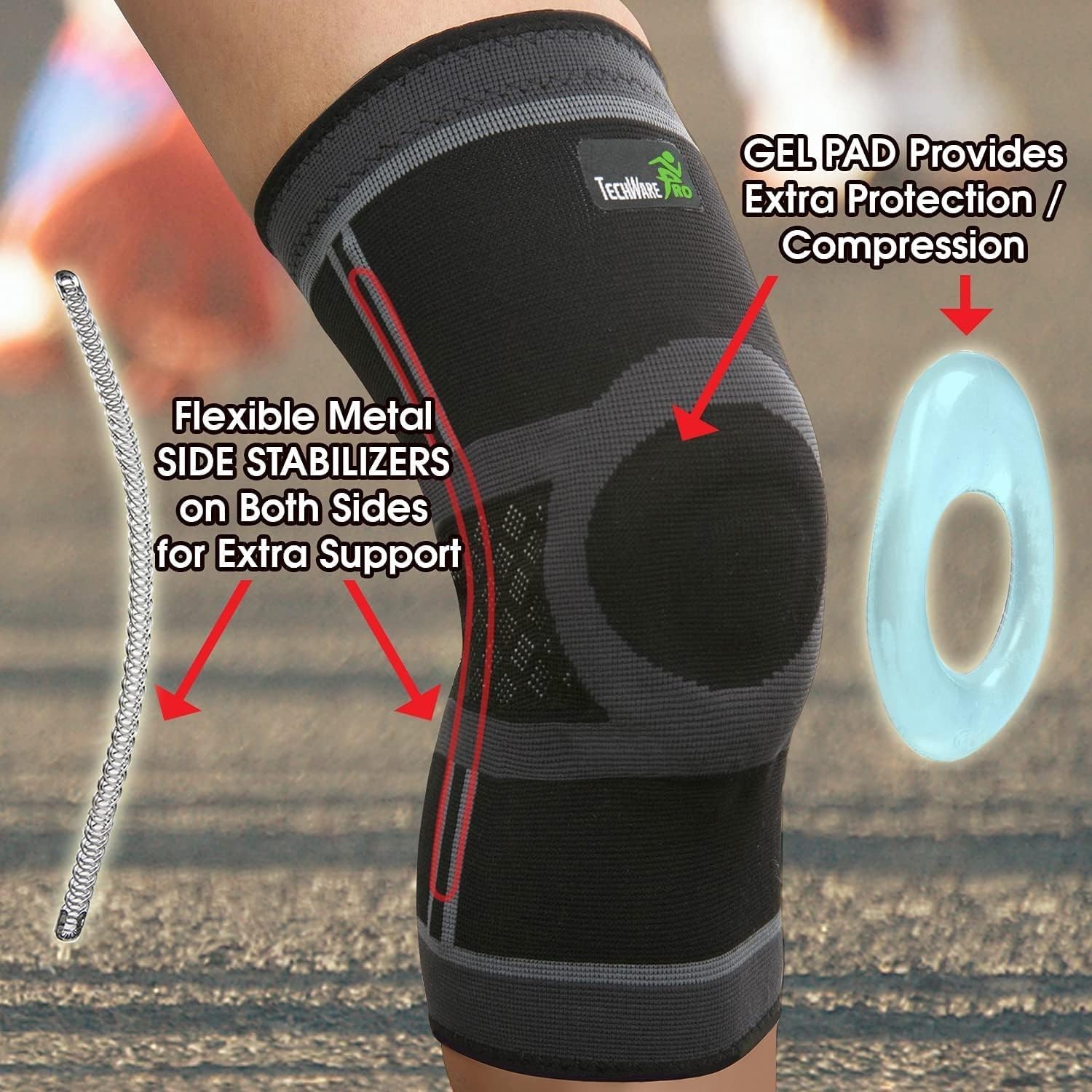 Breathable Compression Knee Brace for Pain Relief – 5 Sizes, X-Large Available