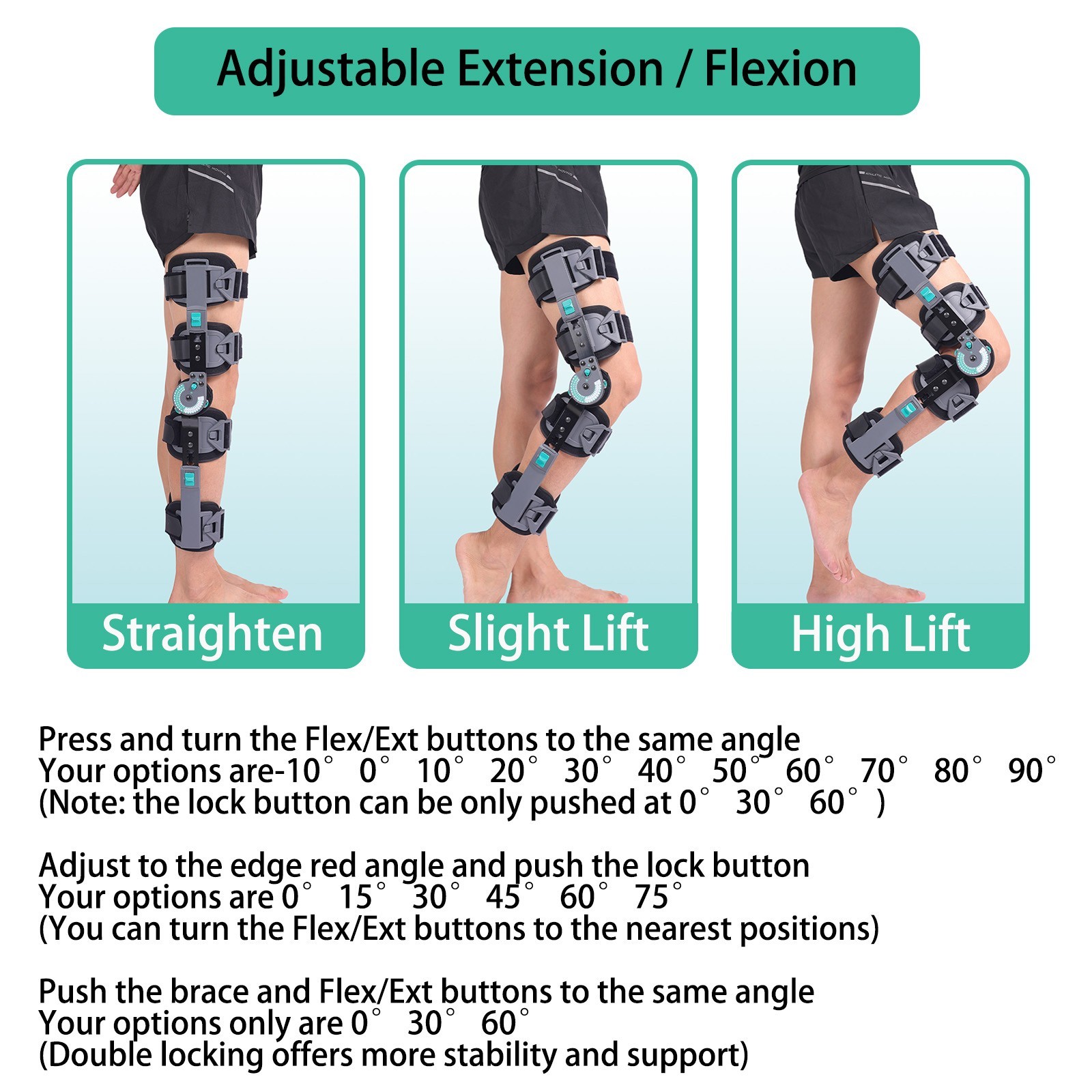 Hinged Post OP Knee Brace,Leg Braces Orthopedic Patella Knee Support Orthosis
