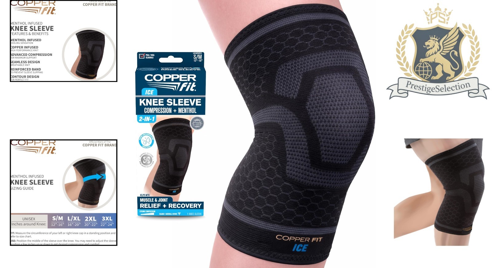 Menthol-Infused 2XL Knee Sleeve – Copper-Infused Compression for All-Day Comfort