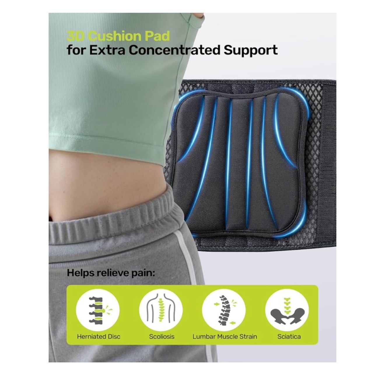 Thin Back Brace 6X Metal Lower Back for Men Women Lightweight Lumbar with 3D …