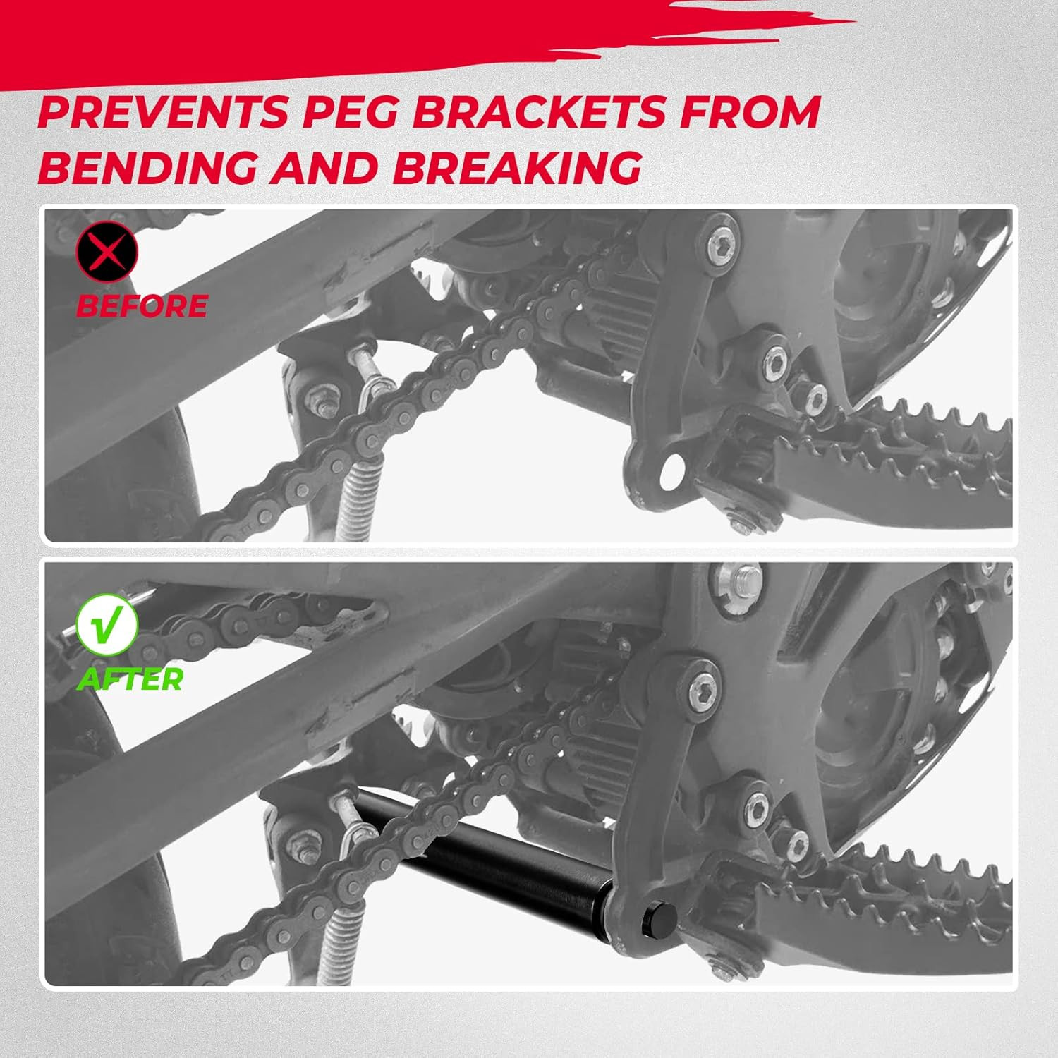 Foot Pegs Support Brace Compatible with Sur Ron Light Bee X and S X260 X160 Moto
