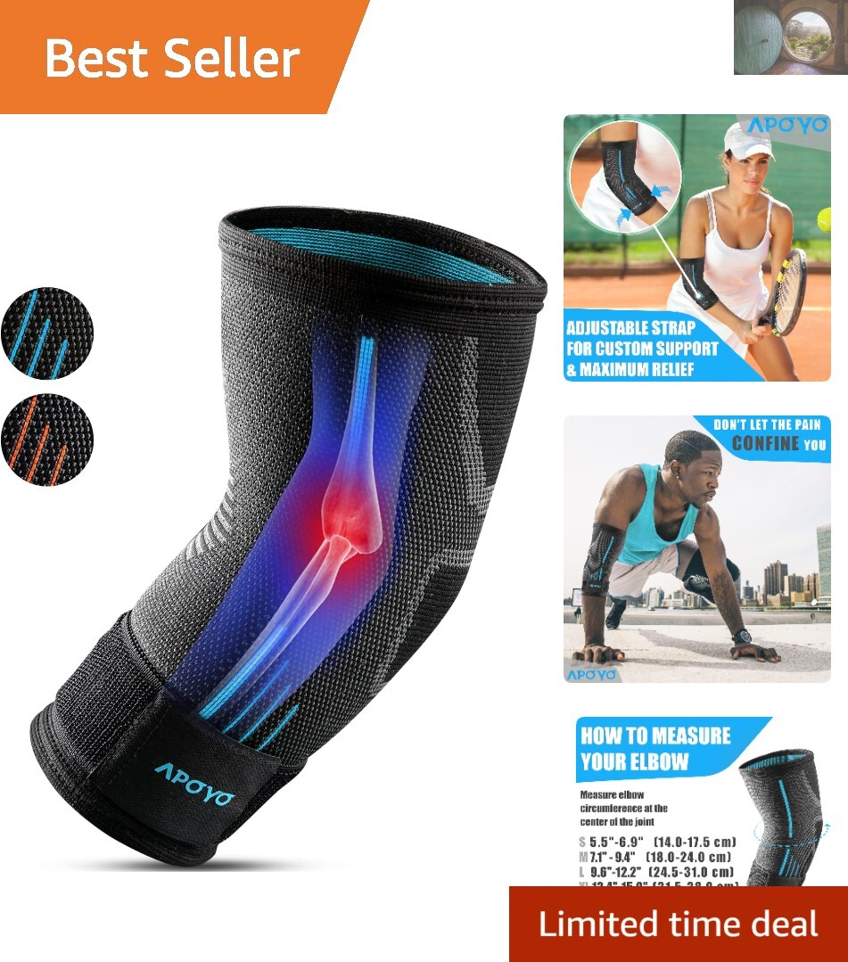 Adjustable Elbow Compression Sleeve for Tendonitis Relief & Sports Support – …