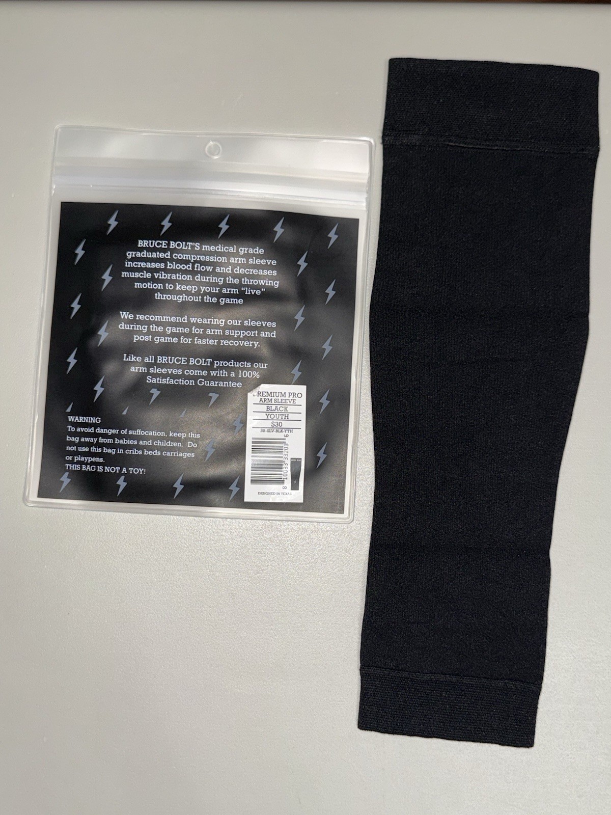 Bruce Bolt Premium Pro Graduated Compression Arm Sleeve Youth