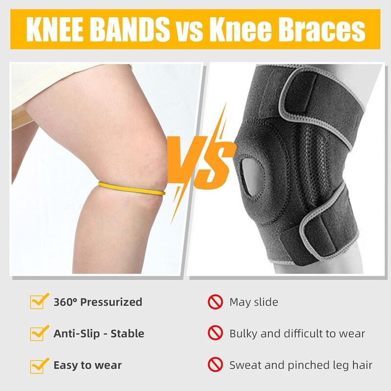 2 Pcs Patella Tendon Support Knee Bands Basketball Running Pain Relief New