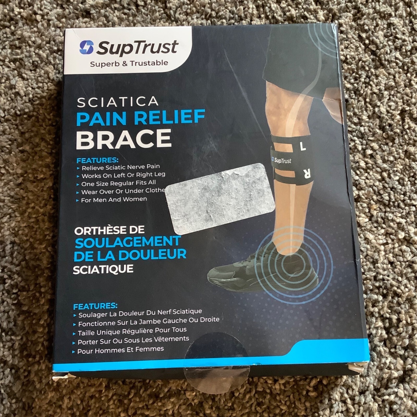 SupTrust Sciatica Pain Relief Brace OS Unisex Left Right Over Under Clothes