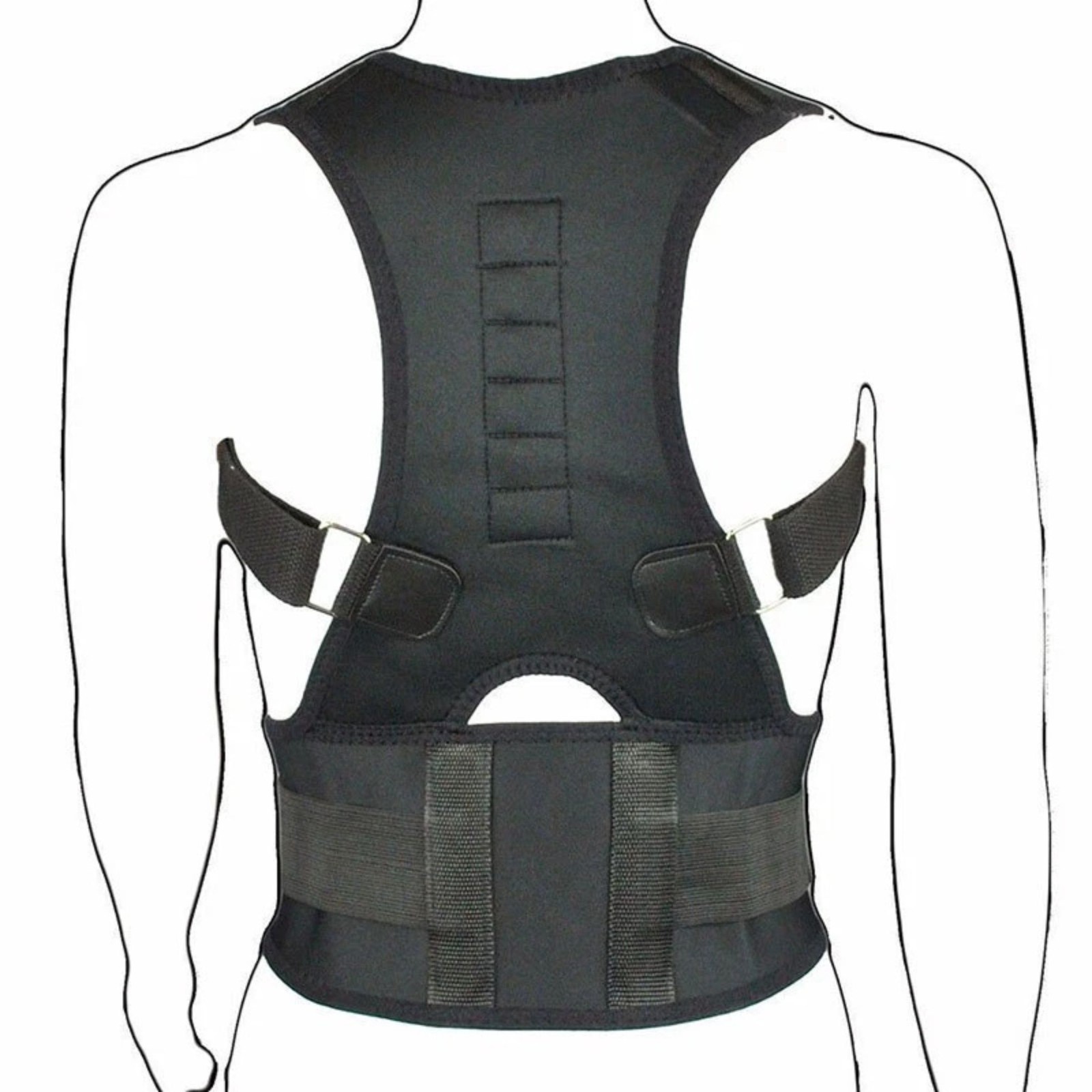 Posture Corrector Support Magnetic Back Shoulder Brace Belt Large Waist 34″-40″
