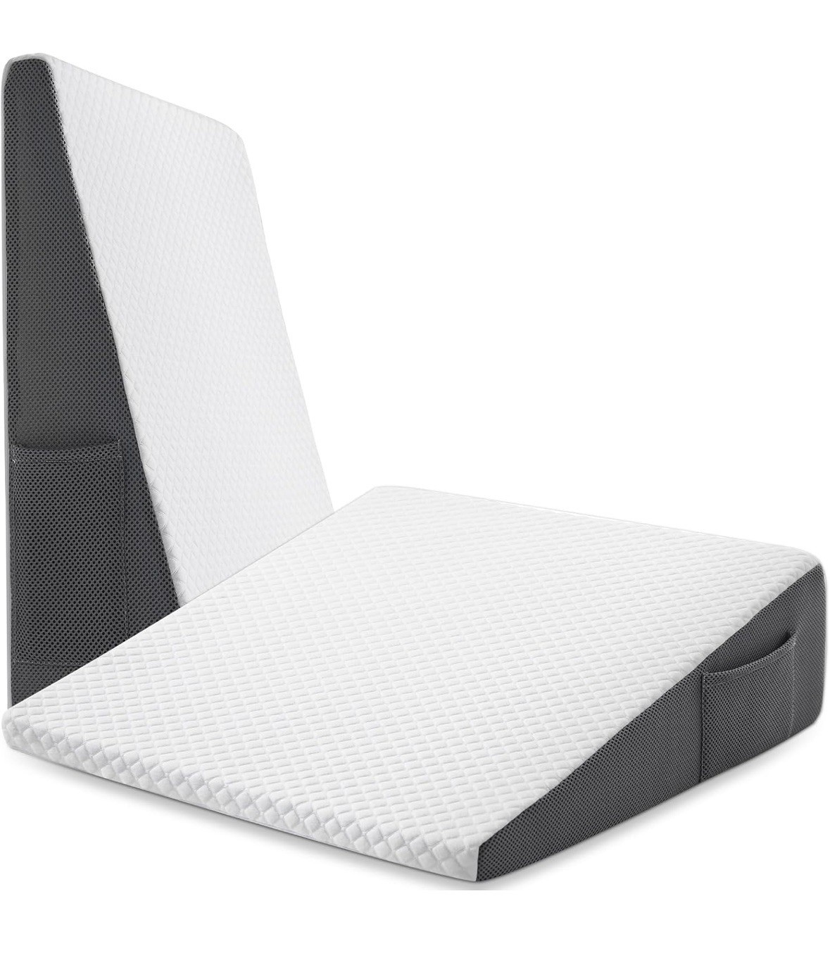 Cozymaker 7.5″ Bed Wedge Pillow for Sleeping After 24*24*7.5 inch, White-grey