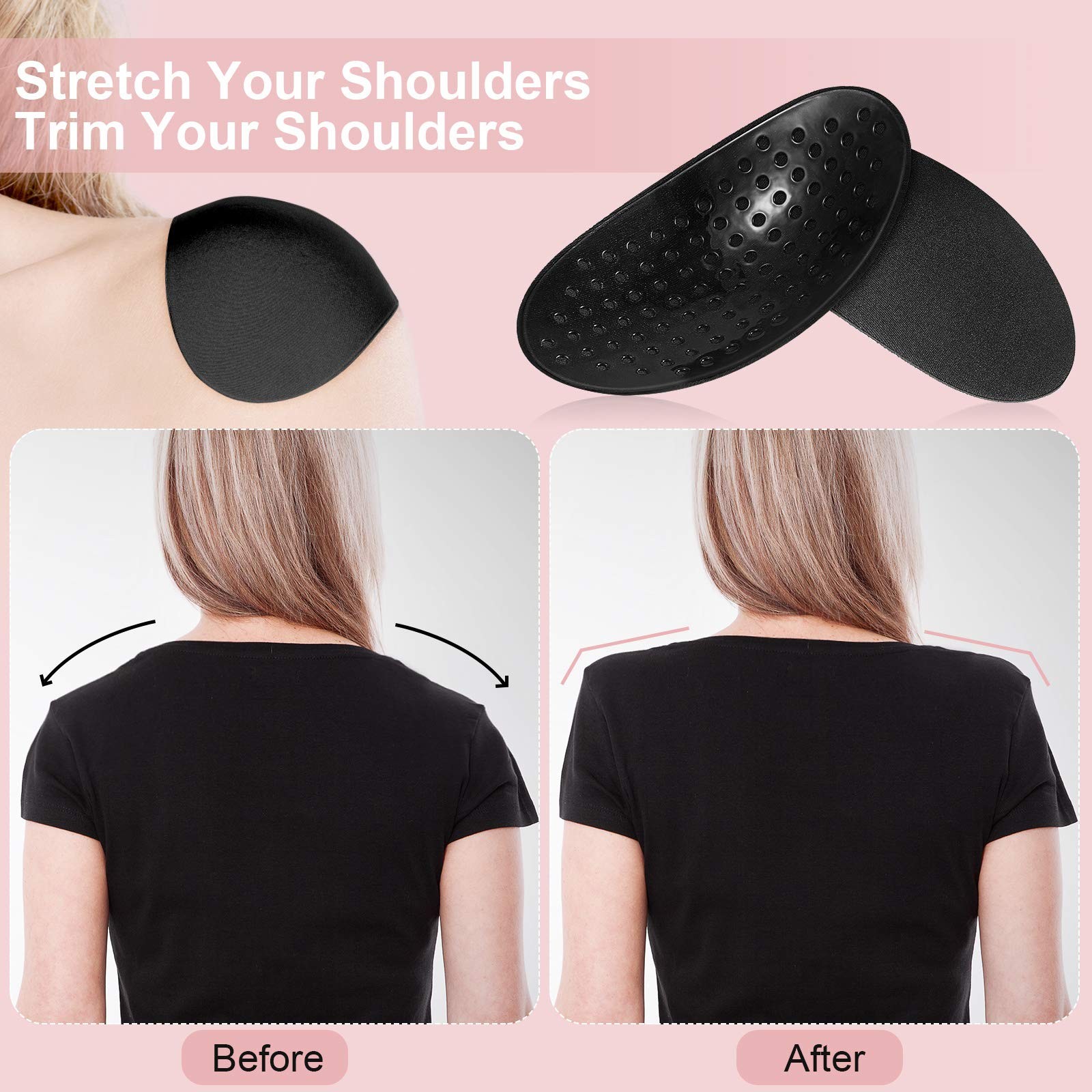 4 Pairs Women Shoulder Pads Push Up Soft Adhesive Silicone Anti Slip Enhancer