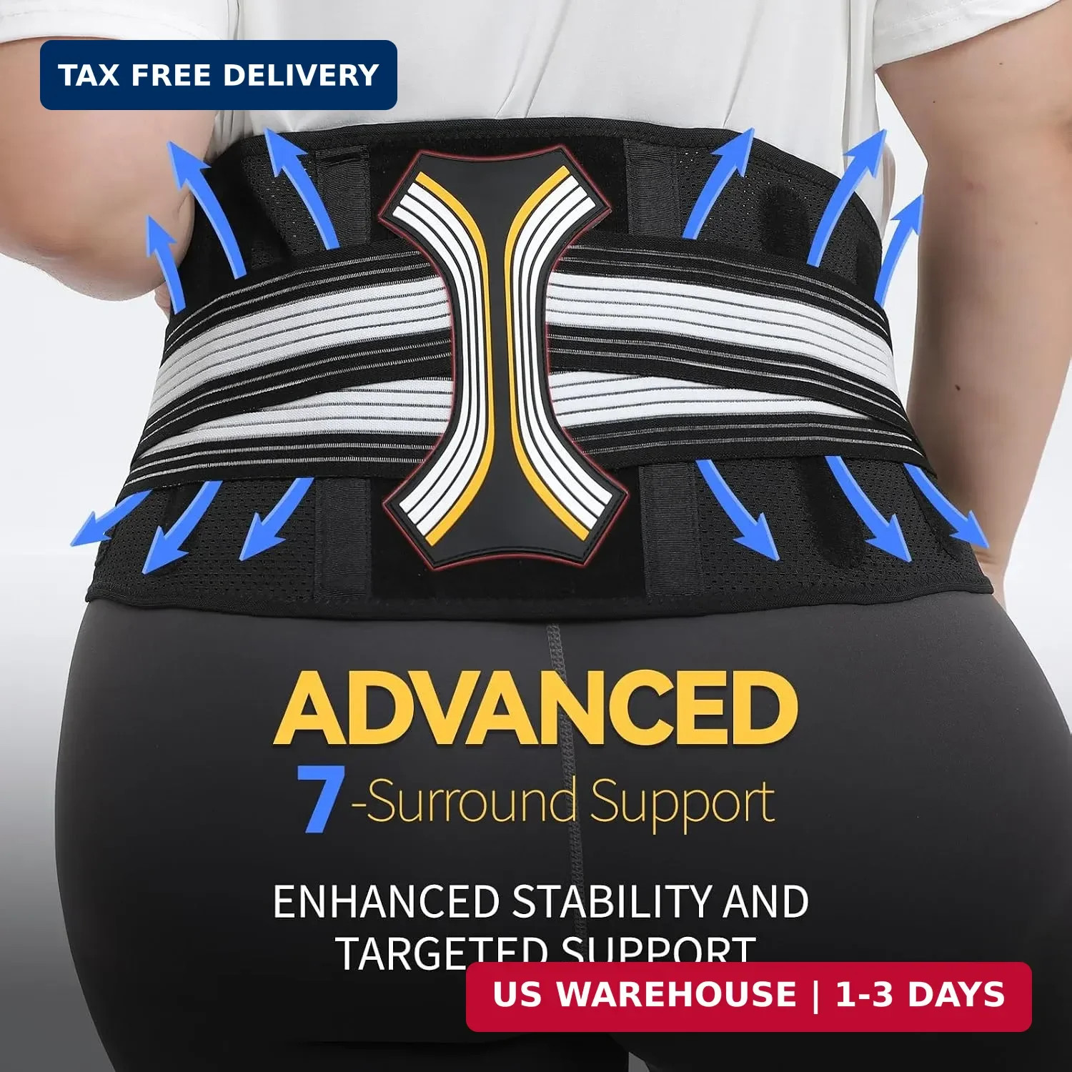 Back Brace for Lower Back Pain, Decompression Lumbar Support Belt with 3D Lum…