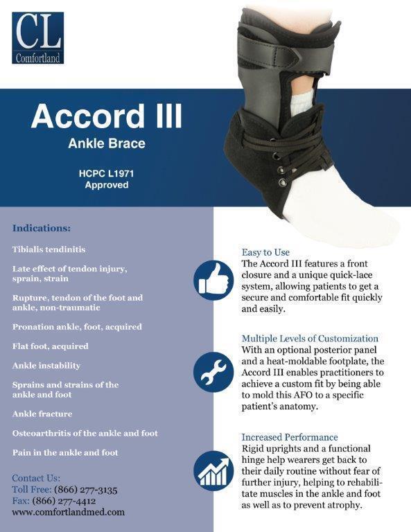 Accord III Ankle Brace CL-301-3-L MEDIUM LEFT NEW COMFORTLAND