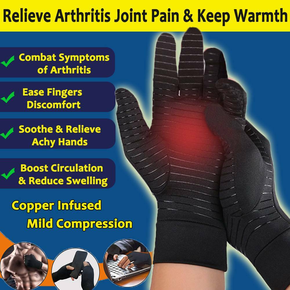 Arthritis Full Gloves Compression Copper Pain Relief Hand Wrist Support Brace