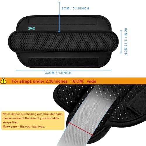 Shoulder Pad Cushion 13 Inch Memory Foam Breathable Neoprene Anti Slip for Bag