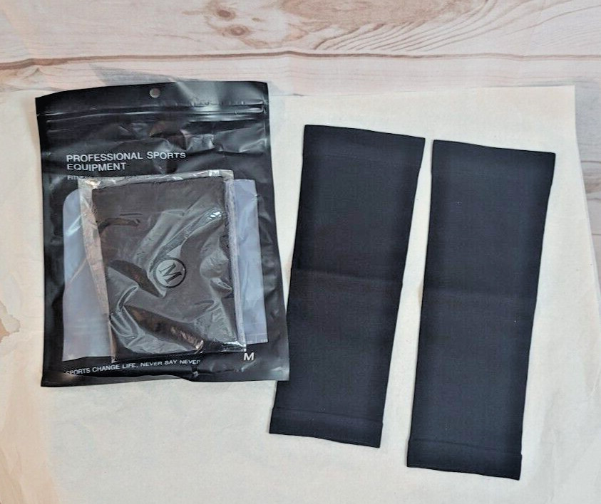 NEW ~ Calf Compression Sleeves Footless ~ 2 Pair ~ Black ~ Sz Medium
