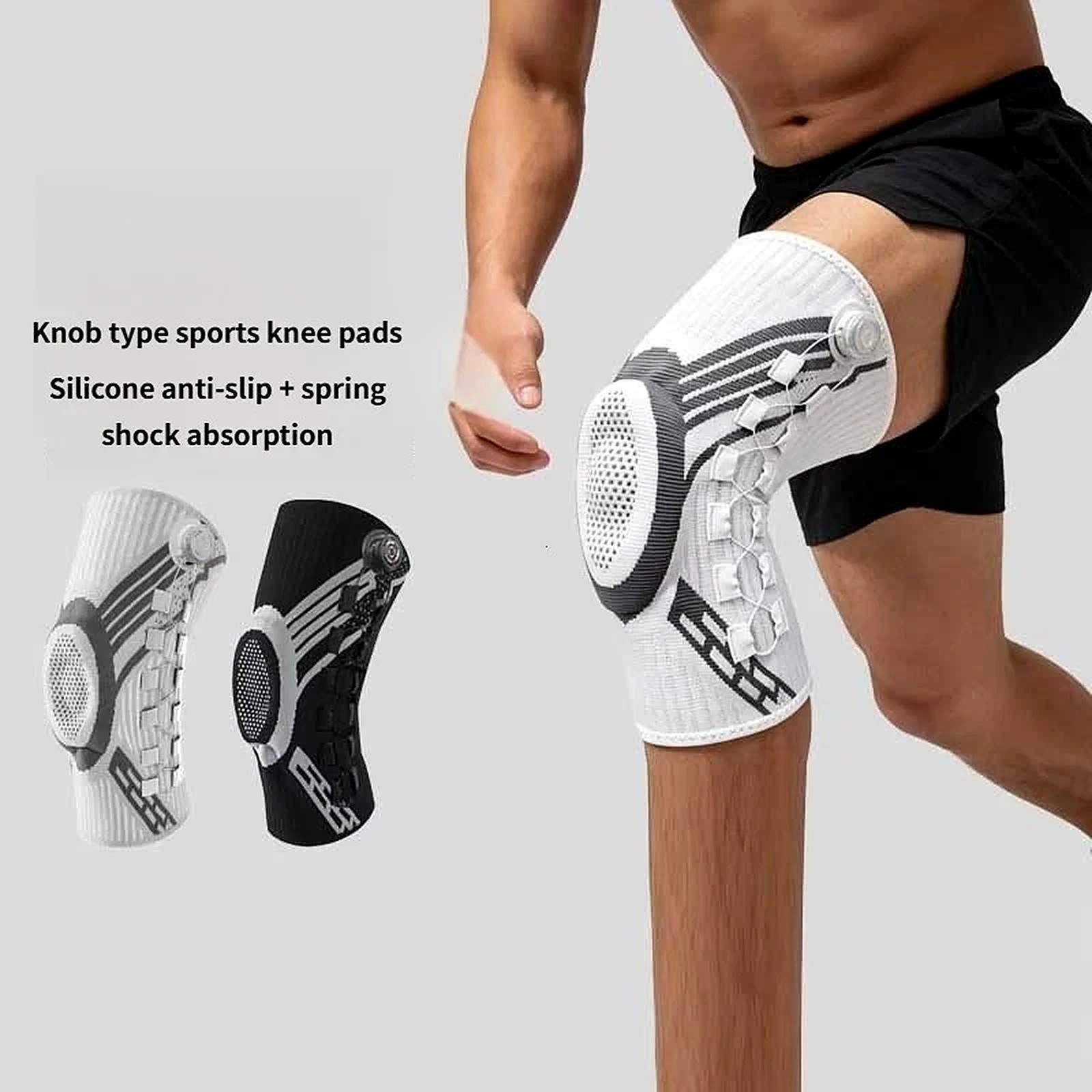 Knee Brace Adjustable Knob Compression Sleeve Joint Meniscus Arthritis Men Women