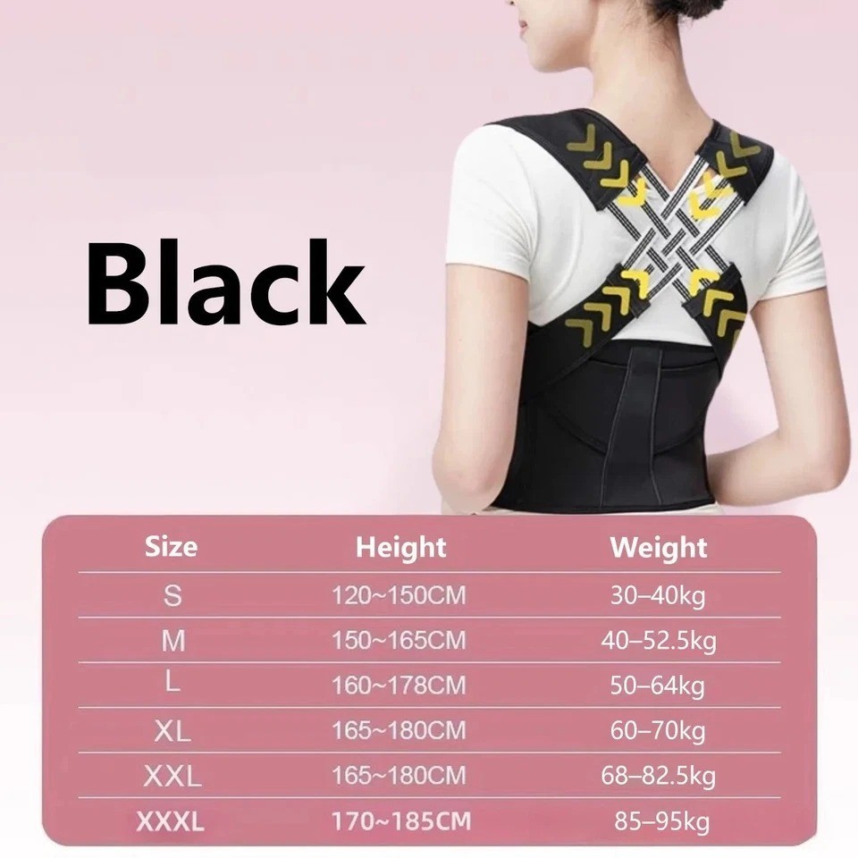 Back Brace Posture Corrector Adjustable Shoulder Support Pain Relief Belt