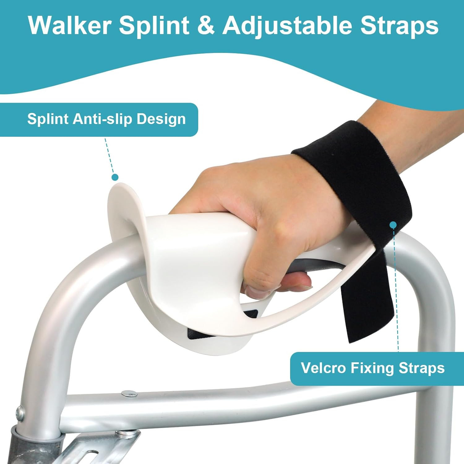 Left Walker Hand Support with Anti-Slip Straps for Easy Mobility